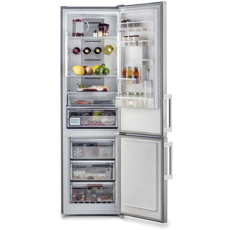 Hoover HMNV6202XKWIFI 351 Litre Freestanding Fridge Freezer 70/30 Split Frost Free 59.5cm Wide - Stainless Steel