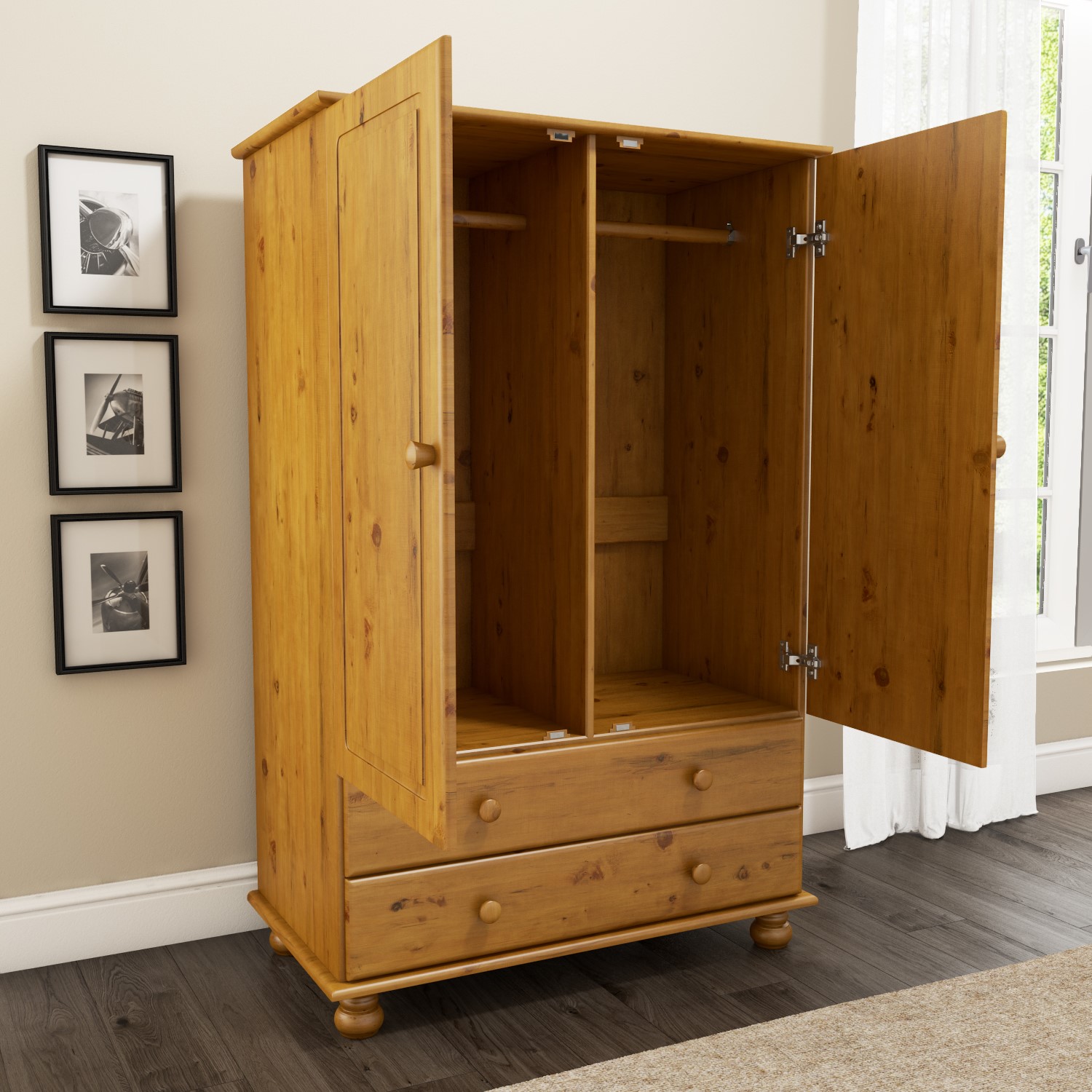 New Modern Solid Pine Hamilton 2 Door 2 Drawer Short ...