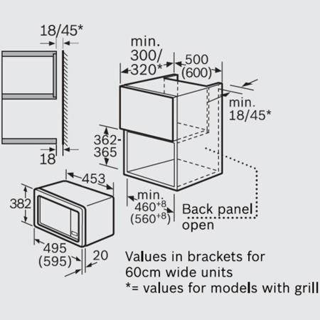 Bosch HMT75G651B Built-in Electronic Microwave and Grill