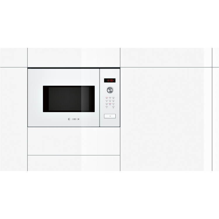 Bosch HMT75M624B Serie 6 White Built-in Microwave Oven For 60cm Wide Cabinet