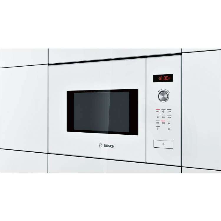Bosch HMT75M624B Serie 6 White Built-in Microwave Oven For 60cm Wide Cabinet