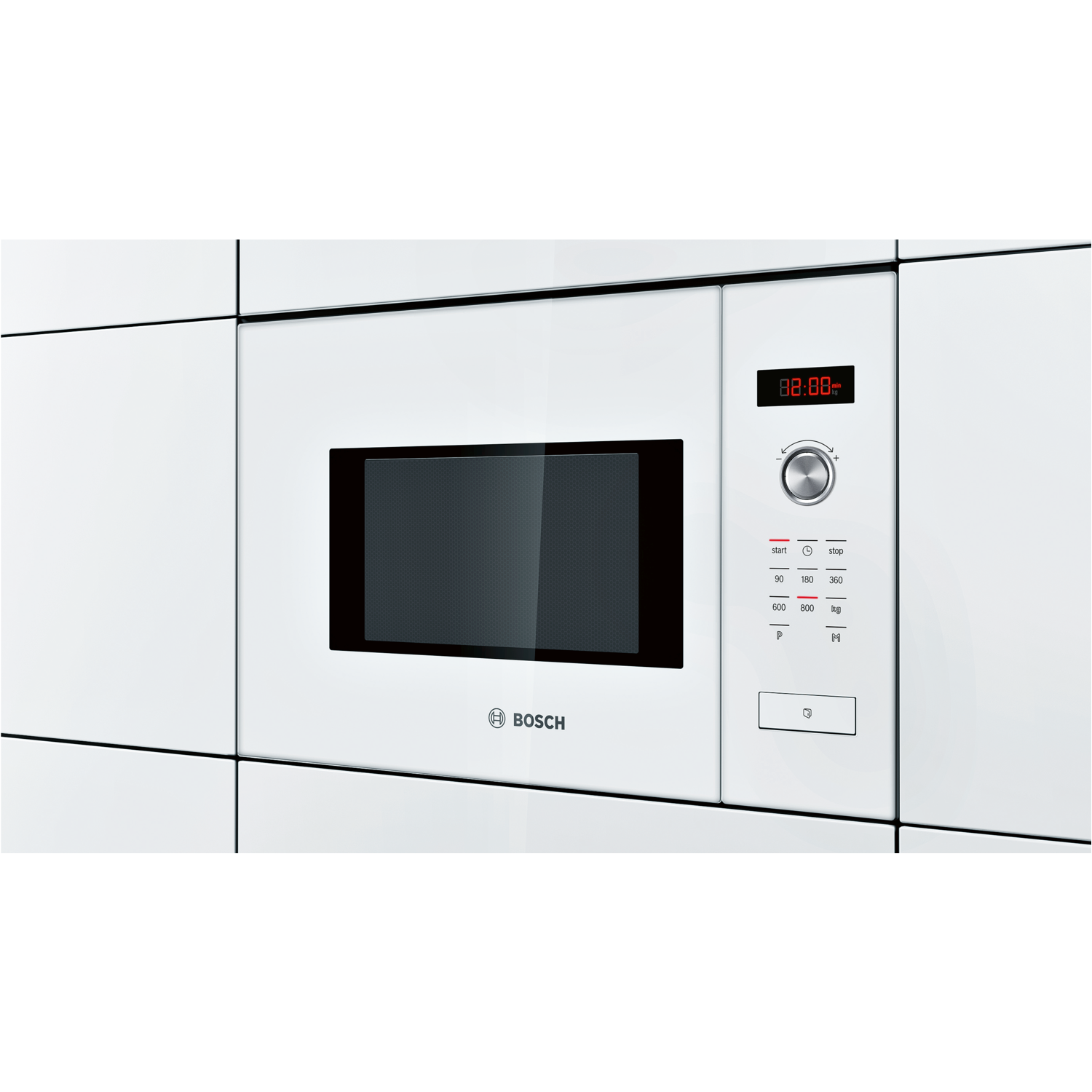 Bosch Hmt75m624b Serie 6 White Built In Microwave Oven For 60cm Wide Cabinet Appliances Direct