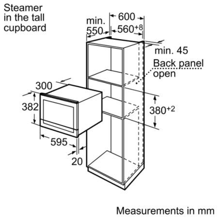 Bosch HMT85DL53B Exxcel Compact Built In Steam Oven - Brushed Steel