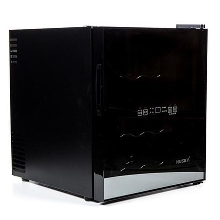 Refurbished Husky HN5 16 Bottle Freestanding Counter Top Wine Cooler Single Zone 43cm Wide 52cm Tall - Black