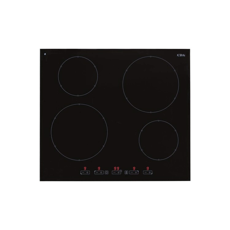 CDA HN6410FR 58cm Touch Control Four Zone Frameless Eco Induction Hob Black