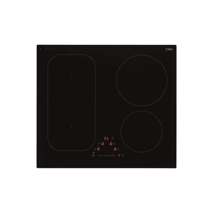 CDA HN6730FR 58cm Slider Control Four Zone Frameless Induction Hob Black