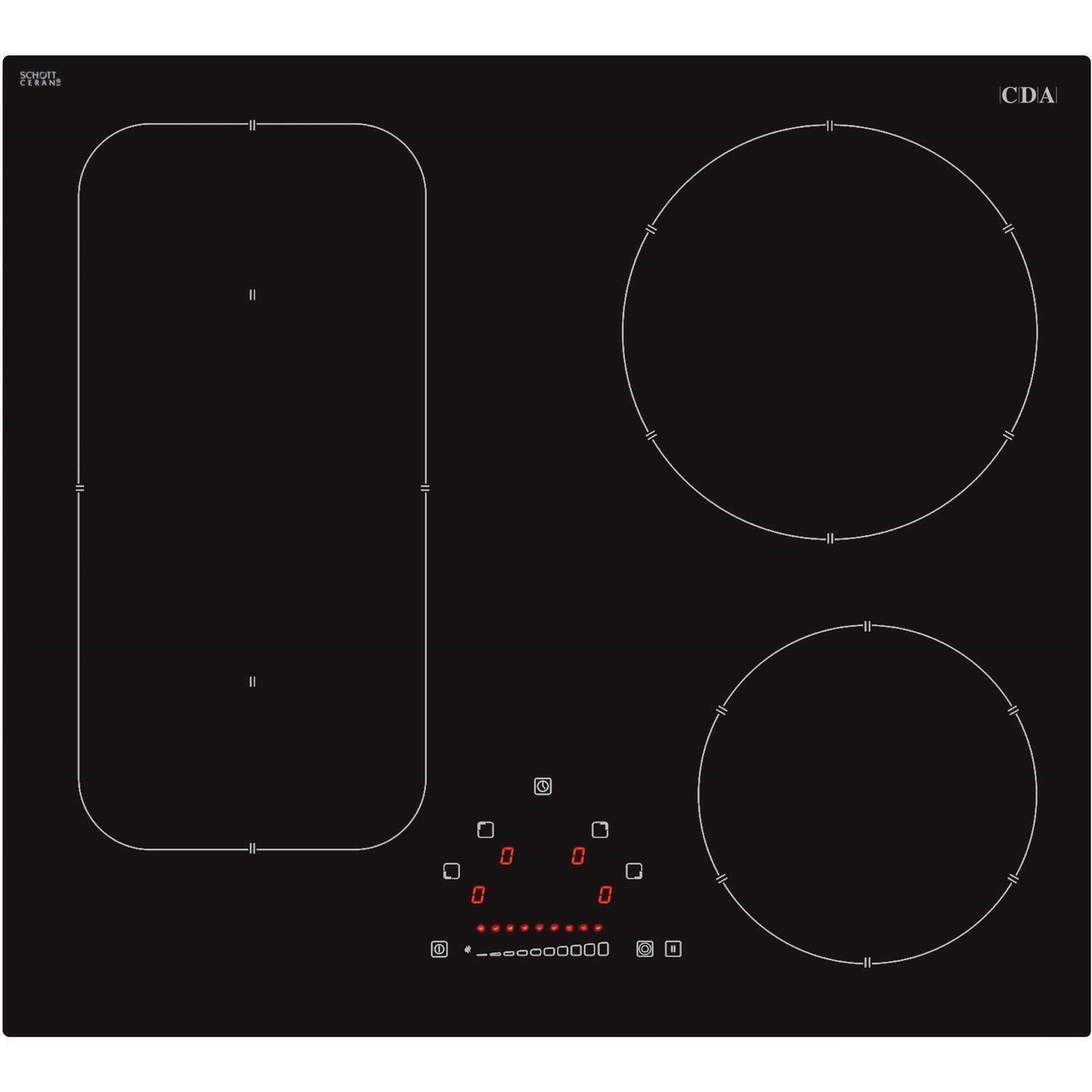 CDA HN6731FR 58cm Slider Control Four Zone Frameless Induction Hob