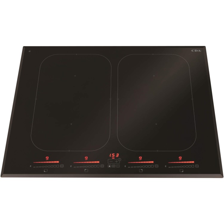 CDA HN6840FR 58cm Touch Control FlexiZone Frameless Induction Hob Black