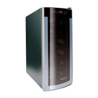 Husky 12 Bottle Freestanding Under Counter Wine Cooler Single Zone Tall - Black