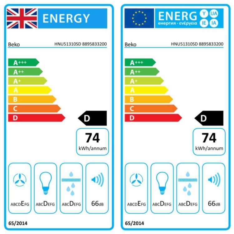 Beko 52cm Canopy Cooker Hood - Stainless Steel