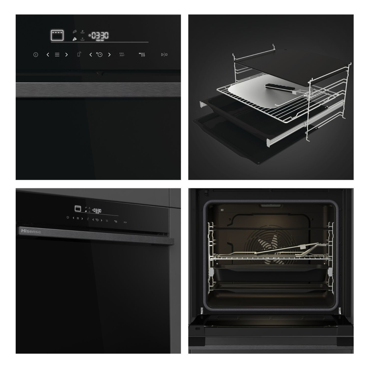 Four électrique Hisense PIZZACHEF 77 Litres – Mode Pizza 350°, Pyrolyse, Air Fry, Wi-Fi - 8