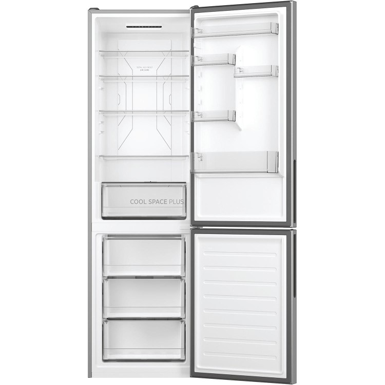 Refurbished Hoover HOCE4T620EXK Freestanding 377 Litre 70/30 Frost Free Fridge Freezer Silver