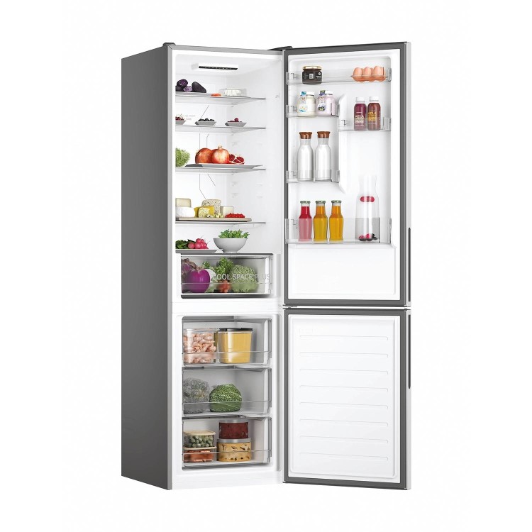 Refurbished Hoover HOCE4T620EXK Freestanding 377 Litre 70/30 Frost Free Fridge Freezer Silver