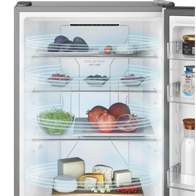 Refurbished Hoover HOCE4T620EXK Freestanding 377 Litre 70/30 Frost Free Fridge Freezer Silver