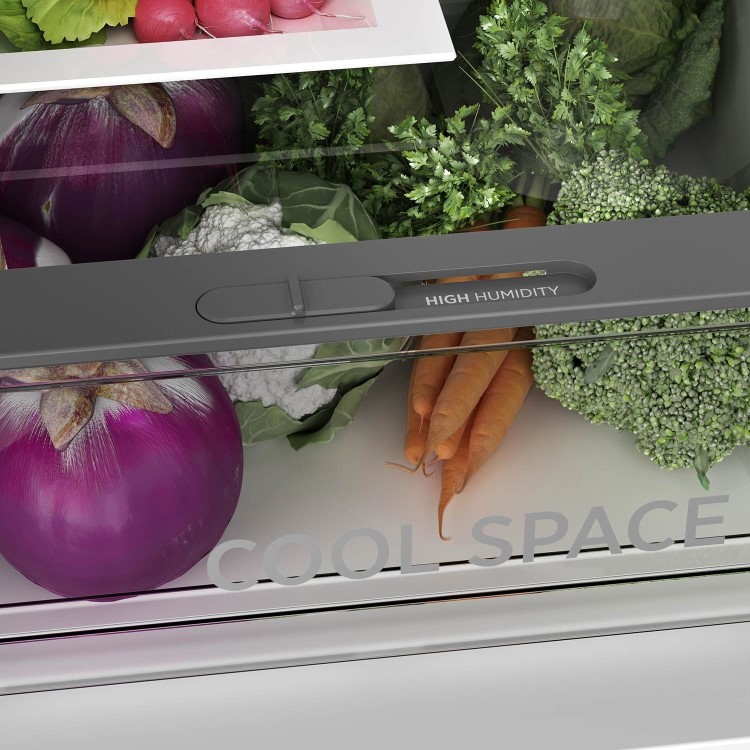 Refurbished Hoover HOCE4T620EXK Freestanding 377 Litre 70/30 Frost Free Fridge Freezer Silver