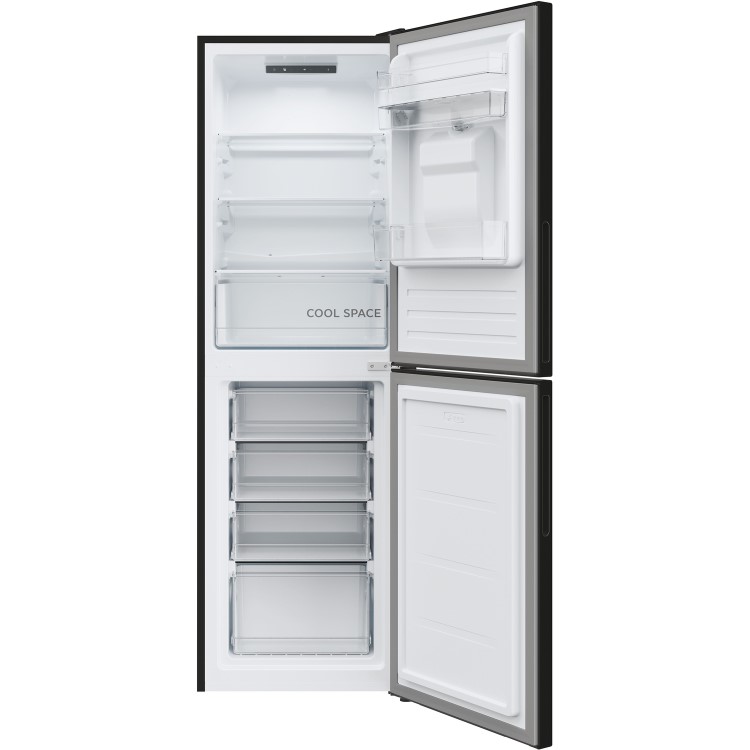 Refurbished Hoover HOCT3L517FWBK Freestanding 246 Litre 50/50 Fridge Freezer With Water Dispenser Black