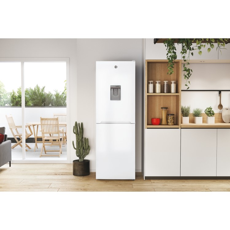 Hoover 323 Litre 50/50 Freestanding Fridge Freezer With Water Dispenser - White