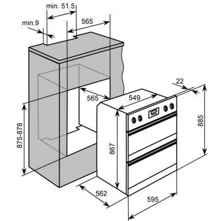 Iberna HOD885SS 90cm Double Oven - 
Top oven: 4 Functions - 
Bottom oven: 7 Functions - 
LED Full pr
