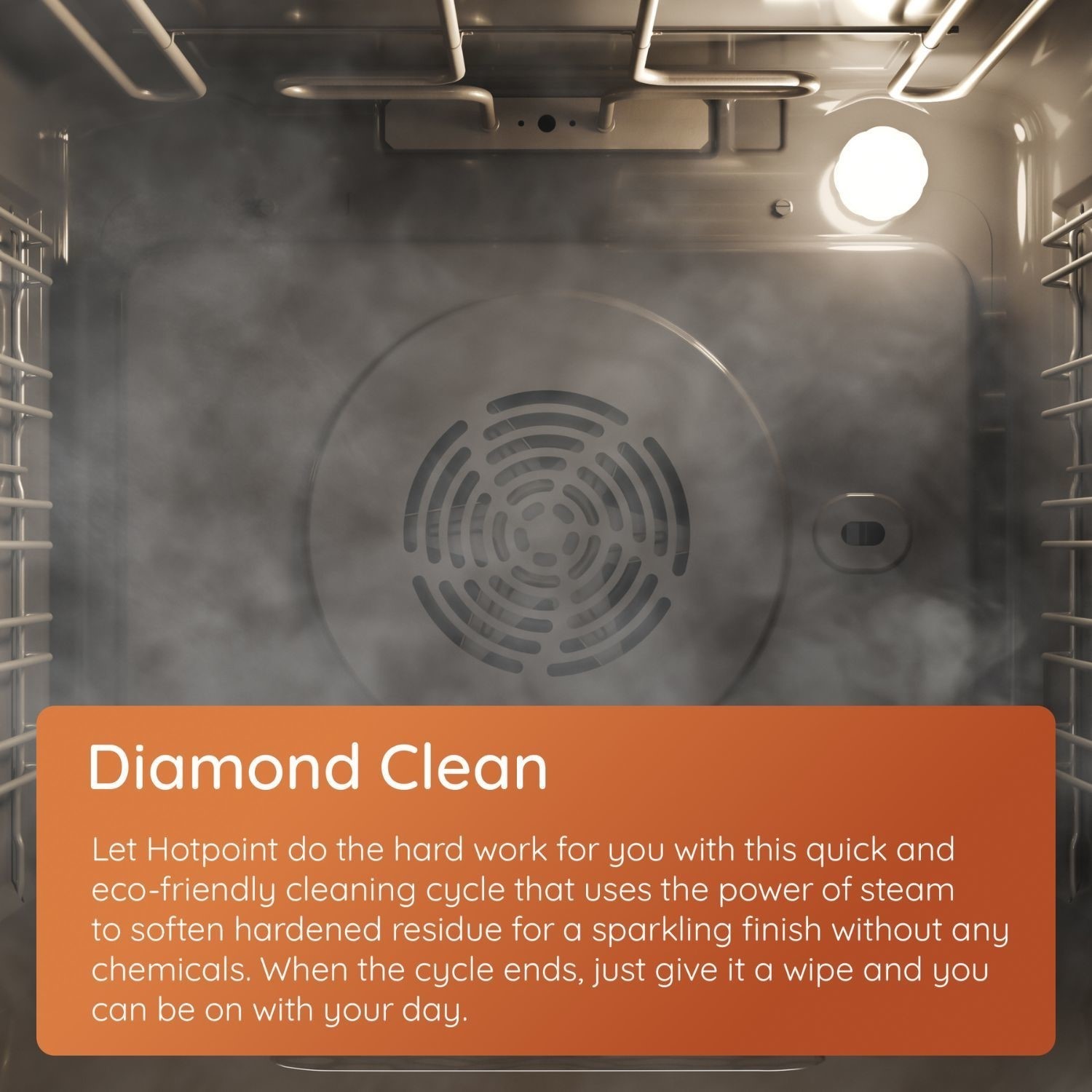 Diamond clean steam cleaning oven.