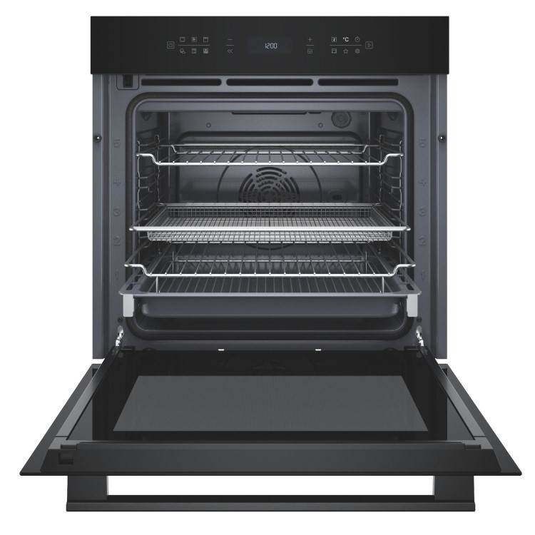 Refurbished Hotpoint Class 6 ActiveMultiflow HOI68PT1SBUK Electric Single Fan Oven with Air Fry and DualClean- Black