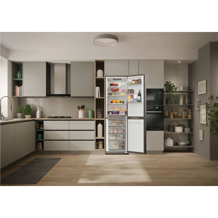 Hoover 306 Litre 50/50 Freestanding Fridge Freezer - Inox