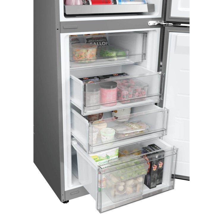 Hoover 306 Litre 50/50 Freestanding Fridge Freezer - Inox
