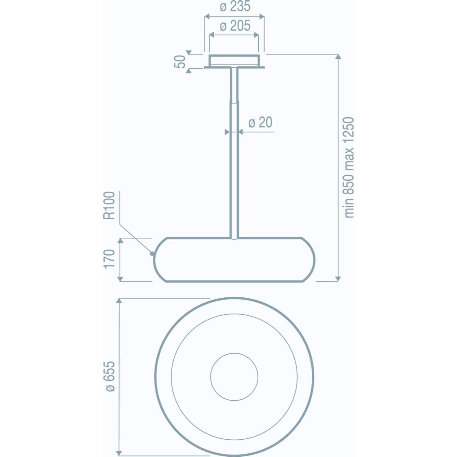 Best HOOD-BE-GE-65-BL Gemini 65cm 