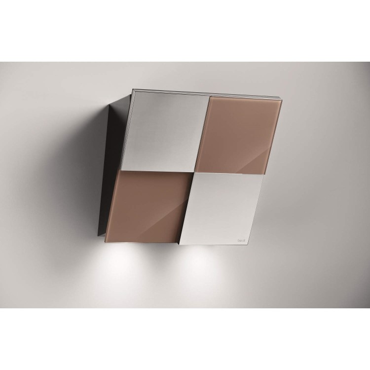 Best HOOD-BE-KE-55-LA 55cm Keys Angled Chimney Cooker Hood Latte And Polished Stainless Steel