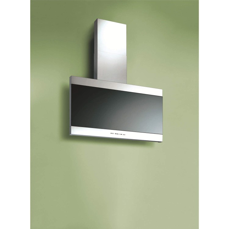 Best HOOD-BE-LA-90-SS Latina Slim Depth 90cm Chimney Cooker Hood Stainless Steel And Mirror Glass