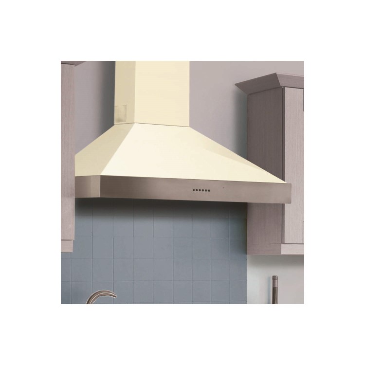 Britannia HOOD-BTH90-MC Latour 2-tone 90cm Chimney Cooker Hood Matt Cream With Stainless Steel