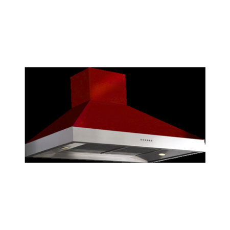 Britannia HOOD-BTH90-GR Latour 2-tone 90cm Chimney Cooker Hood Gloss Red With Stainless Steel