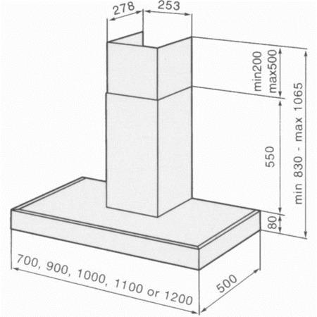 Britannia HOOD-K7088A90-S HOOD-K7088A-90-S Arioso 90cm Chimney Cooker Hood With ASC Stainless Steel