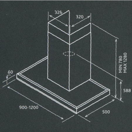 Elica HORIZONTE-120 Horizonte Touch Control 120 Chimney Cooker Hood Stainless Steel