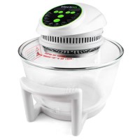 GRADE A1 - electriQ 17 Litre Hinged Digital Premium Halogen Oven + Full Accessories pack - Easy Cooking Presets