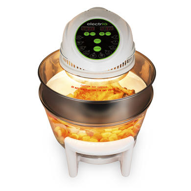 GRADE A2 - electriQ 17 Litre Hinged Digital Premium Halogen Oven + Full Accessories pack - Easy Cooking Presets