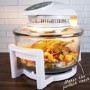 electriQ 17 Litre Hinged Digital Premium Halogen Oven + Full Accessories pack - Easy Cooking Presets