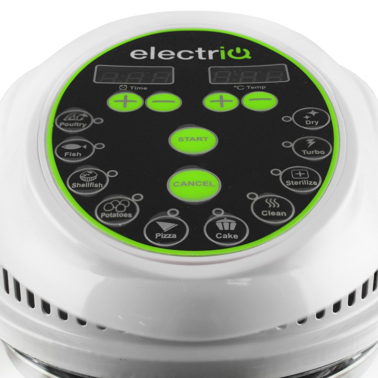 GRADE A1 - electriQ 17 Litre Hinged Digital Premium Halogen Oven + Full Accessories pack - Easy Cooking Presets
