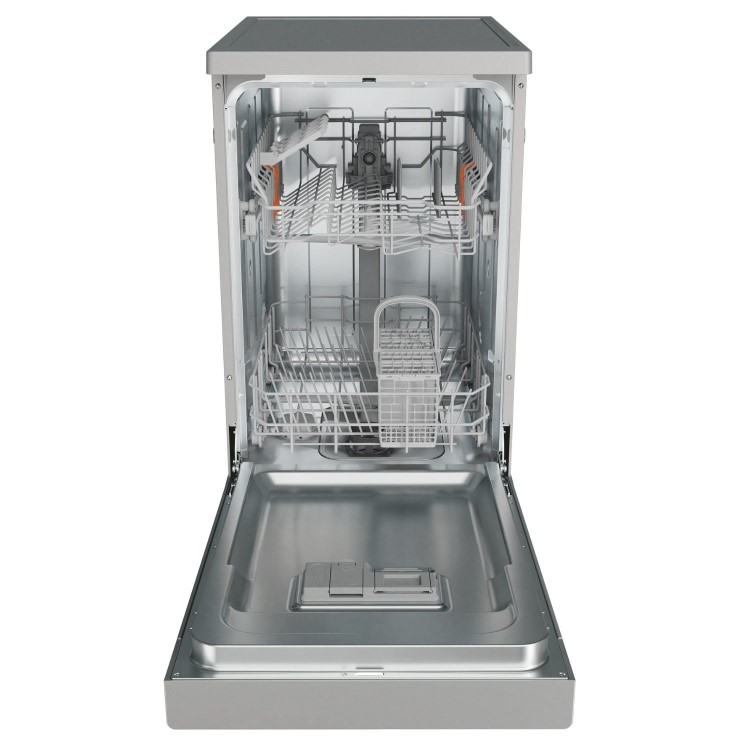 Refurbished Hotpoint Freestanding Slimline Dishwasher - Silver Quick wash Adjustable baskets