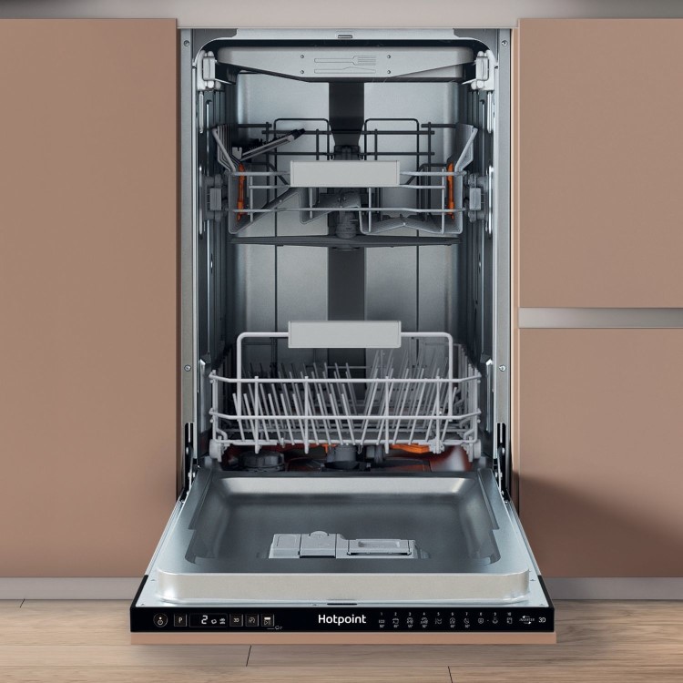 Hotpoint Integrated Slimline Dishwasher - Black Eco Programme
