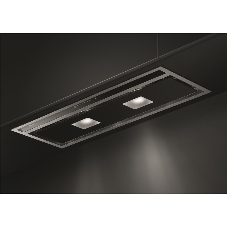 Fisher & Paykel 50004 - 83cm Wide High Performance Canopy Cooker Hood - Black Glass And Stainless Steel
