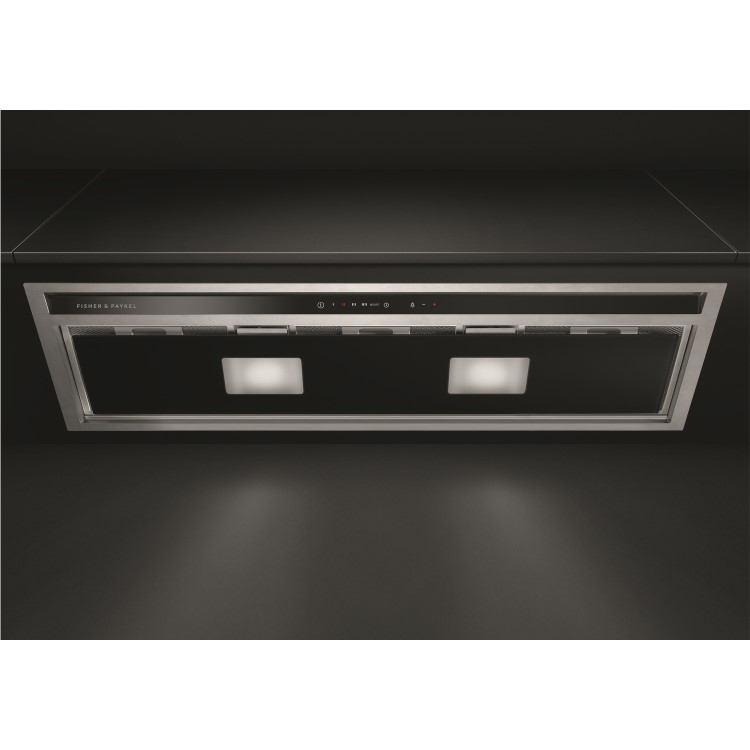 Fisher & Paykel 50004 - 83cm Wide High Performance Canopy Cooker Hood - Black Glass And Stainless Steel