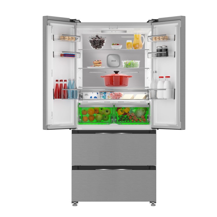 Hotpoint 510 Litre French Style American Fridge Freezer - Dark Inox