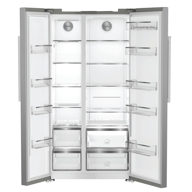Hotpoint 593 Litre Side-By-Side American Fridge Freezer - Stainless Steel