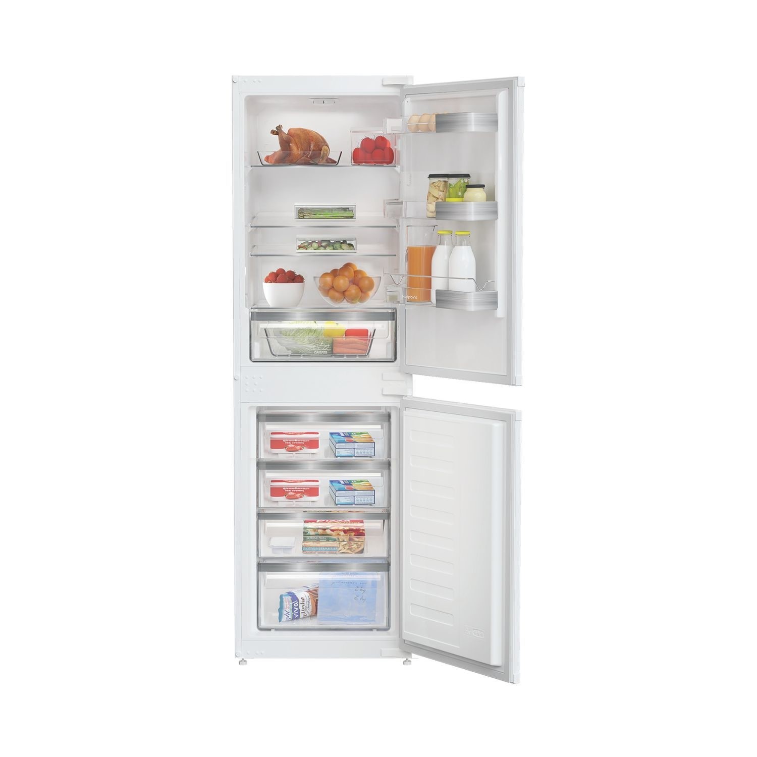 Hotpoint White 254 Litre 50/50 Integrated Fridge Freezer Size 54.5