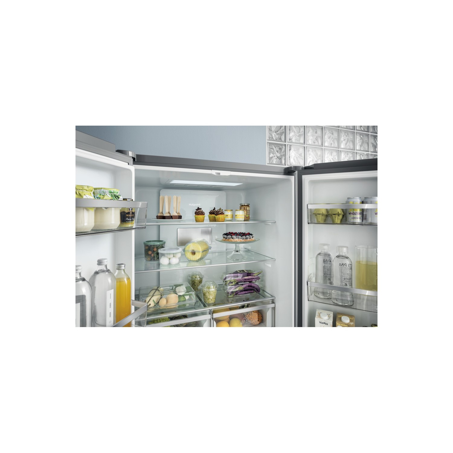 Hotpoint 594 Litre Four Door American Fridge Freezer Stainless Steel Look HQ9B1L1 Appliances