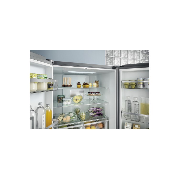 Refurbished Hotpoint HQ9B1L1 Freestanding 591 Litre American Fridge Freezer Stainless Steel