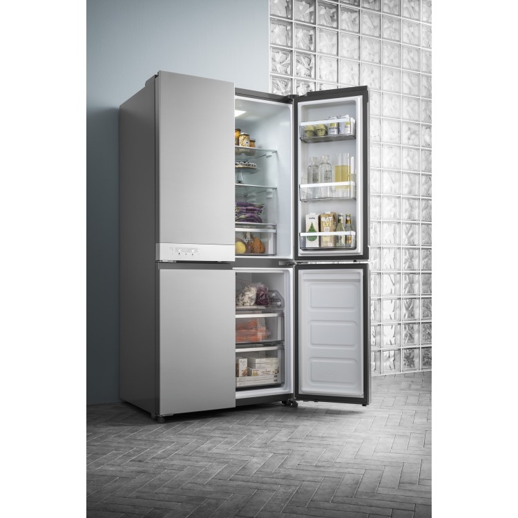 Hotpoint HQ9B1L Side-by-side American Fridge Freezer - Stainless Steel Look
