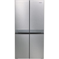 GRADE A1 - Hotpoint HQ9E1L American-style Frost Free Fridge Freezer With Touch Controls - Stainless Steel Look