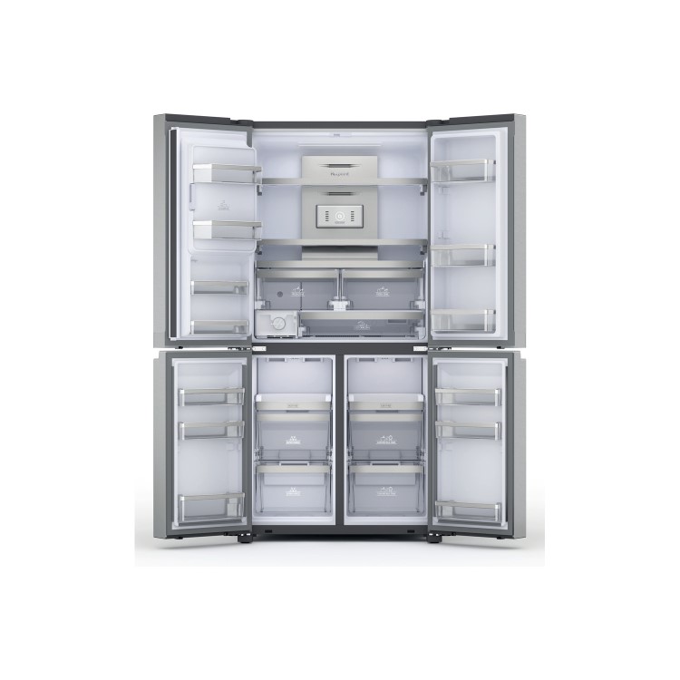 GRADE A1 - Hotpoint HQ9IMO1L Four Door American Fridge Freezer WIth Water Dispenser - Stainless Steel Look