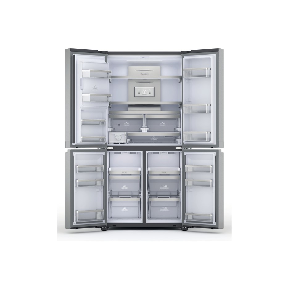 Hotpoint 338 Litre American Fridge Freezer Inox Look HQ9IMO1L